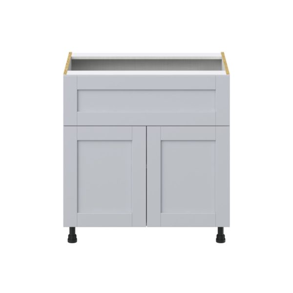 Sea Holly Light Gray  Shaker Assembled Base Cabinet with 2 Doors and a 10 in. Drawer (33 in. W X 34.5 in. H X 24 in. D)