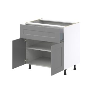 Willow Painted Slate Gray  Shaker Assembled Base Cabinet with 2 Doors and a 10 in. Drawer (33 in. W X 34.5 in. H X 24 in. D)