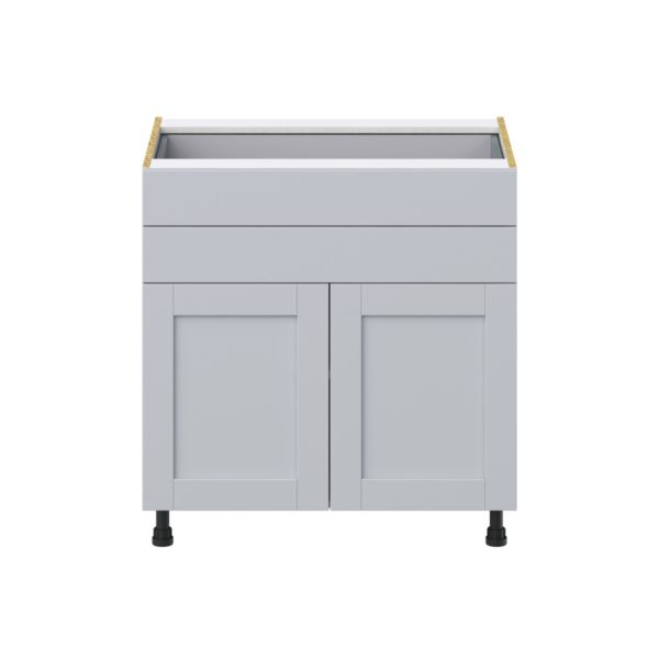 Sea Holly Light Gray  Shaker Assembled Base Cabinet with 2 Doors and Two 5 in. Drawers (33 in. W X 34.5 in. H X 24 in. D)