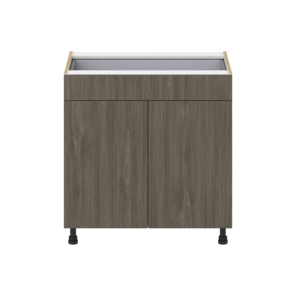 Cordyline Textured Slab Walnut Assembled Base Cabinet with 2  Doors and 1 Drawer (33 in. W X 34.5 in. H X 24 in. D)