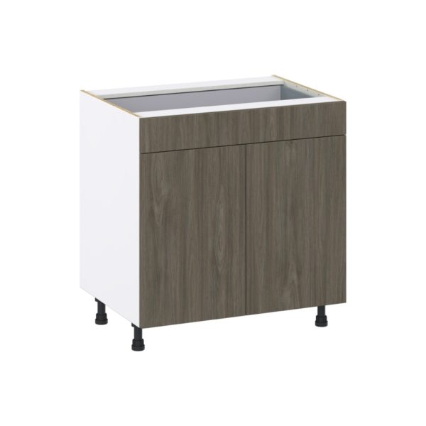 Cordyline Textured Slab Walnut Assembled Base Cabinet with 2  Doors and 1 Drawer (33 in. W X 34.5 in. H X 24 in. D)