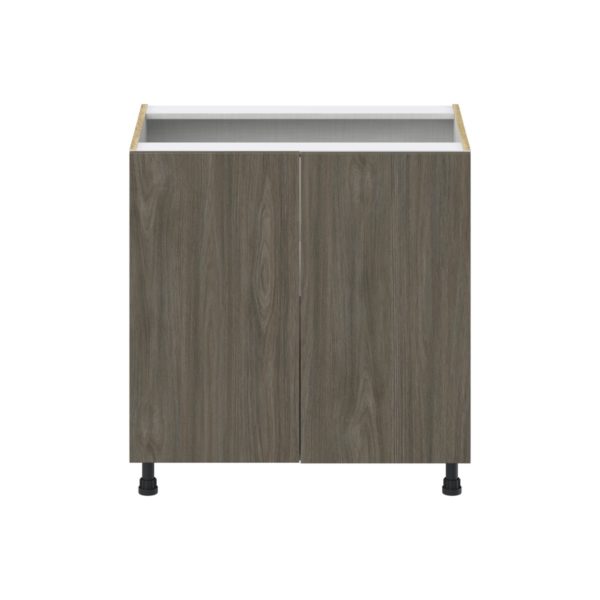 Cordyline Textured Slab Walnut Assembled Base Cabinet with 2 Full High Doors (33 in. W X 34.5 in. H X 24 in. D)