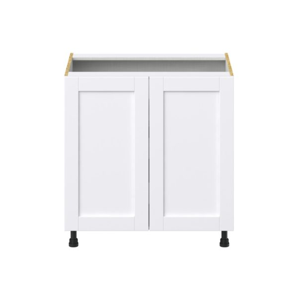 Dahlia Bright White  Shaker Assembled Base Cabinet with 2 Full High Doors and 3 Inner Drawers (33 in. W X 34.5 in. H X 24 in. D)