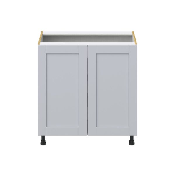 Sea Holly Light Gray  Shaker Assembled Base Cabinet with 2 Full High Doors and 3 Inner Drawers (33 in. W X 34.5 in. H X 24 in. D)