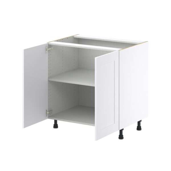 Jasmine Painted Warm White  Shaker Assembled Base Cabinet with 2 Full High Doors (33 in. W X 34.5 in. H X 24 in. D)