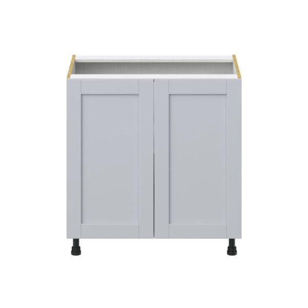 Sea Holly Light Gray  Shaker Assembled Base Cabinet with 2 Full High Doors (33 in. W X 34.5 in. H X 24 in. D)