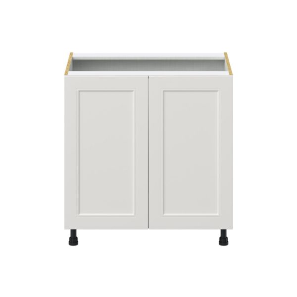 Wisteria Painted Light Gray Recessed Assembled Base Cabinet with 2 Full High Doors (33 in. W X 34.5 in. H X 24 in. D)