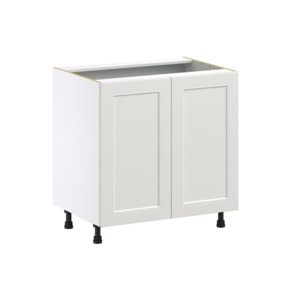 Wisteria Painted Light Gray Recessed Assembled Base Cabinet with 2 Full High Doors (33 in. W X 34.5 in. H X 24 in. D)