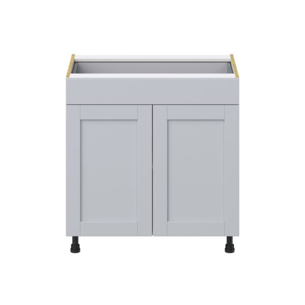 Sea Holly Light Gray  Shaker Assembled Base Cabinet with 2  Doors and 1 Drawer (33 in. W X 34.5 in. H X 24 in. D)