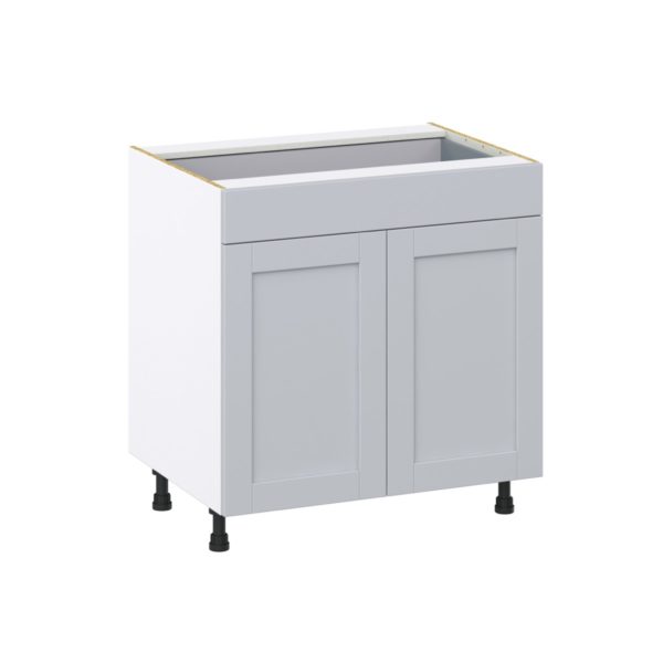 Sea Holly Light Gray  Shaker Assembled Base Cabinet with 2  Doors and 1 Drawer (33 in. W X 34.5 in. H X 24 in. D)