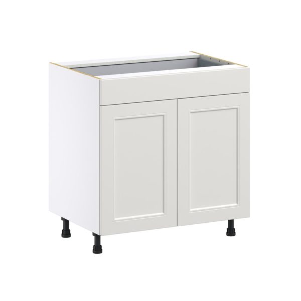 Wisteria Painted Light Gray Recessed Assembled Base Cabinet with 2  Doors and 1 Drawer (33 in. W X 34.5 in. H X 24 in. D)