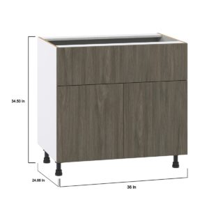 Cordyline Textured Slab Walnut Assembled Base Cabinet with 1 Door and 10 in. Drawer (36 in. W x 34.5 in. H x 24 in. D)