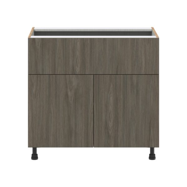 Cordyline Textured Slab Walnut Assembled Base Cabinet with 1 Door and 10 in. Drawer (36 in. W x 34.5 in. H x 24 in. D)