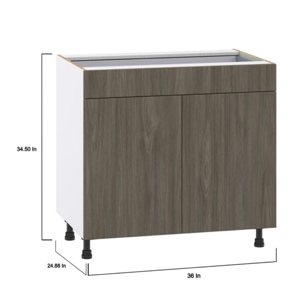 Cordyline Textured Slab Walnut Assembled Base Cabinet with 2  Doors and 1 Drawer (36 in. W x 34.5 in. H x 24 in. D)