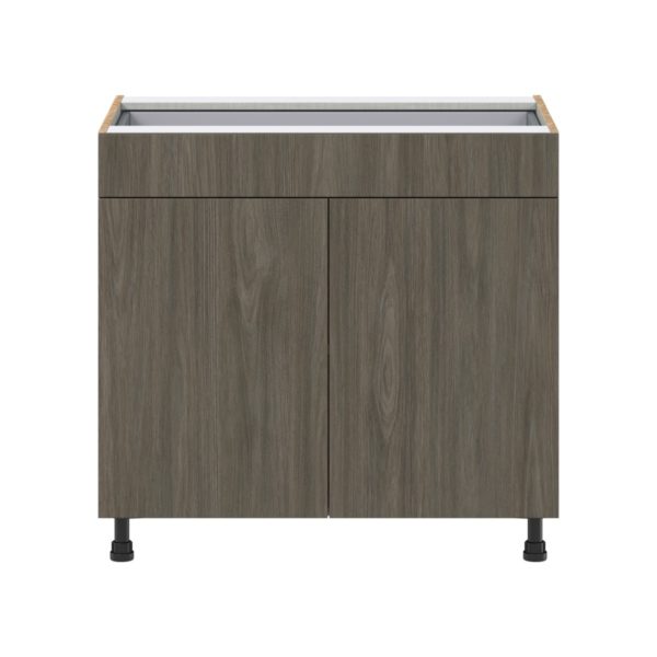 Cordyline Textured Slab Walnut Assembled Base Cabinet with 2  Doors and 1 Drawer (36 in. W x 34.5 in. H x 24 in. D)