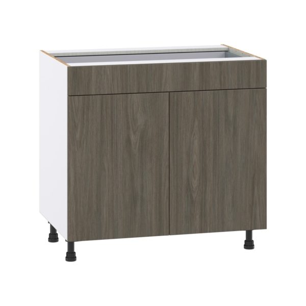 Cordyline Textured Slab Walnut Assembled Base Cabinet with 2  Doors and 1 Drawer (36 in. W x 34.5 in. H x 24 in. D)