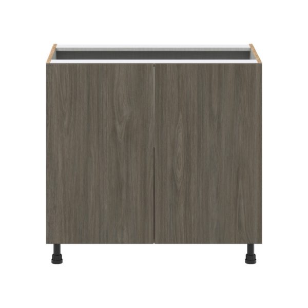 Cordyline Textured Slab Walnut Assembled Base Cabinet with 2 Full High Doors (36 in. W x 34.5 in. H x 24 in. D)