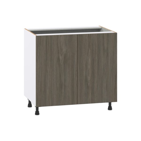 Cordyline Textured Slab Walnut Assembled Base Cabinet with 2 Full High Doors and 3 Inner Drawers (36 in. W x 34.5 in. H x 24 in. D)