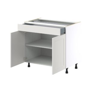 Wisteria Painted Light Gray Recessed Assembled Base Cabinet with 2  Doors and 1 Drawer (36 in. W x 34.5 in. H x 24 in. D)