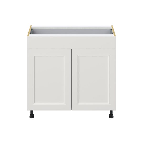 Wisteria Painted Light Gray Recessed Assembled Base Cabinet with 2  Doors and 1 Drawer (36 in. W x 34.5 in. H x 24 in. D)