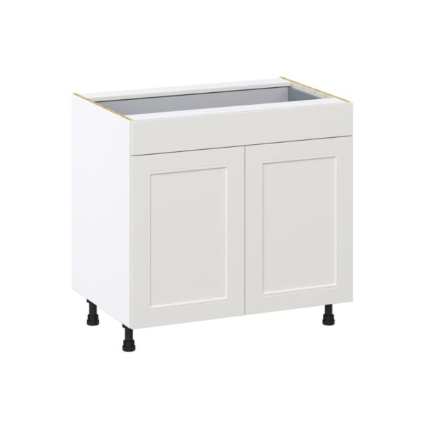 Wisteria Painted Light Gray Recessed Assembled Base Cabinet with 2  Doors and 1 Drawer (36 in. W x 34.5 in. H x 24 in. D)