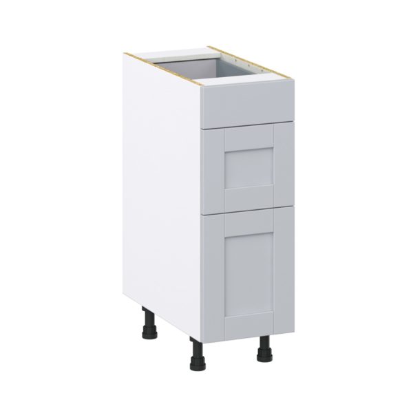 Sea Holly Light Gray  Shaker Assembled Base Cabinet with 3 Drawers (12 in. W X 34.5 in. H X 24 in. D)