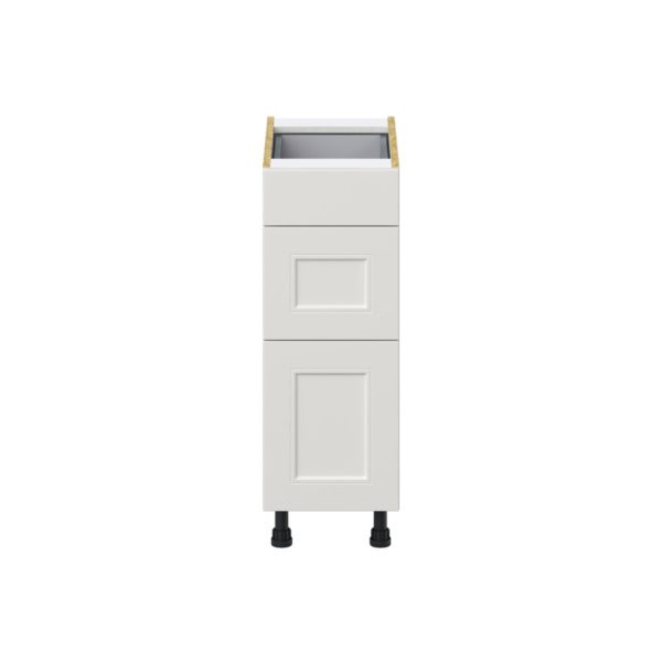 Wisteria Painted Light Gray Recessed Assembled Base Cabinet with 3 Drawers (12 in. W X 34.5 in. H X 24 in. D)