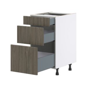 Cordyline Textured Slab Walnut Assembled Base Cabinet with 3 Drawers (18 in. W x 34.5 in. H x 24 in. D)