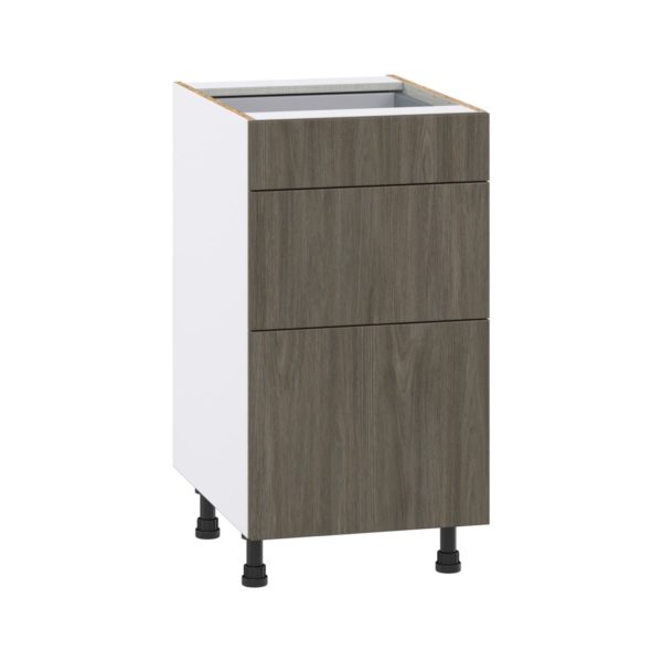 Cordyline Textured Slab Walnut Assembled Base Cabinet with 3 Drawers (18 in. W x 34.5 in. H x 24 in. D)