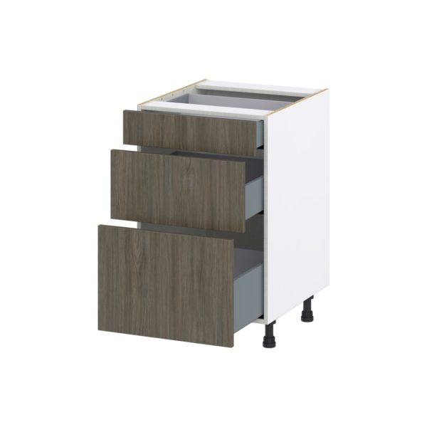 Cordyline Textured Slab Walnut Assembled Base Cabinet with 3 Drawers (21 in. W X 34.5 in. H X 24 in. D)