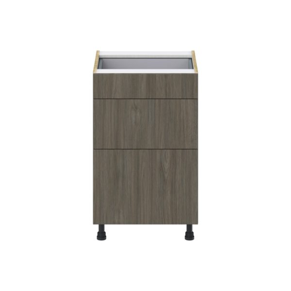 Cordyline Textured Slab Walnut Assembled Base Cabinet with 3 Drawers (21 in. W X 34.5 in. H X 24 in. D)