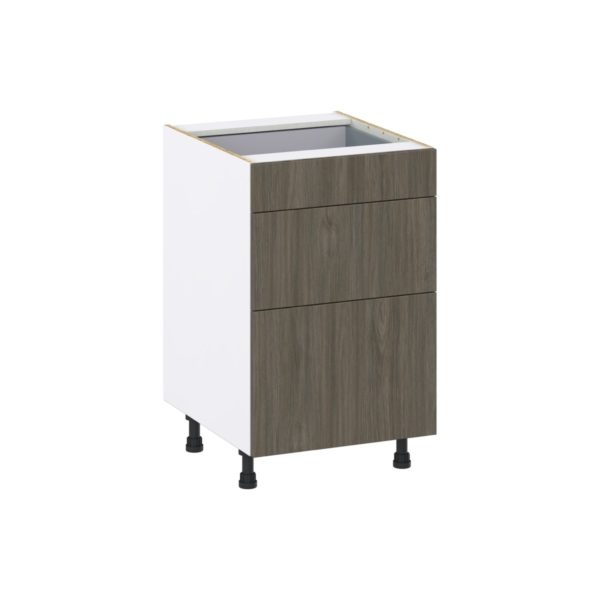 Cordyline Textured Slab Walnut Assembled Base Cabinet with 3 Drawers (21 in. W X 34.5 in. H X 24 in. D)