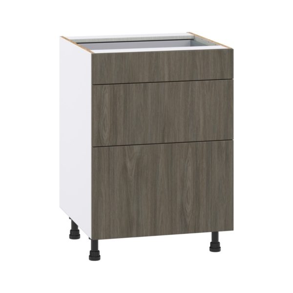 Cordyline Textured Slab Walnut Assembled Base Cabinet with 3 Drawers (24 in. W x 34.5 in. H x 24 in. D)