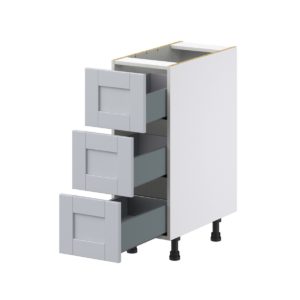 Sea Holly Light Gray  Shaker Assembled Base Cabinet with Three 10 in. Drawers (12 in. W X 34.5 in. H X 24 in. D)
