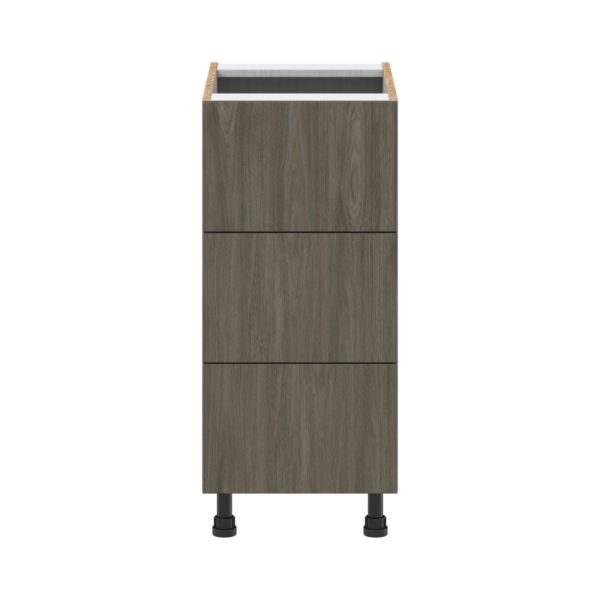 Cordyline Textured Slab Walnut Assembled Base Cabinet with Three 10 in. Drawers (15 in. W x 34.5 in. H x 24 in. D)