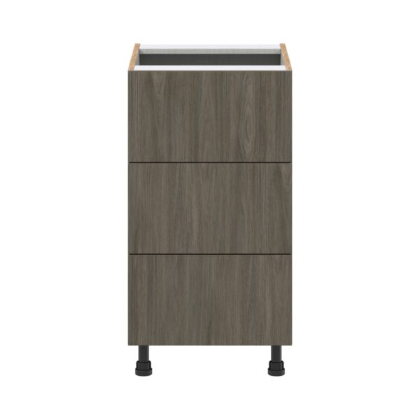 Cordyline Textured Slab Walnut Assembled Base Cabinet with Three 10 in. Drawers (18 in. W x 34.5 in. H x 24 in. D)