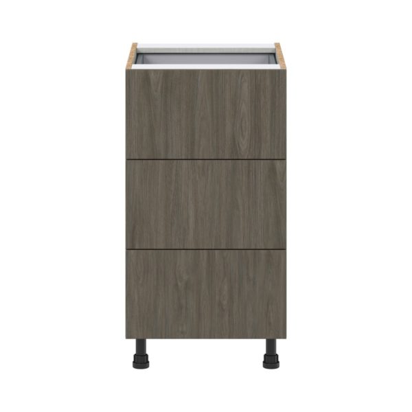 Cordyline Textured Slab Walnut Assembled Base Cabinet with Three 10 in. Drawers and 1 Inner Drawer (18 in. W x 34.5 in. H x 24 in. D)