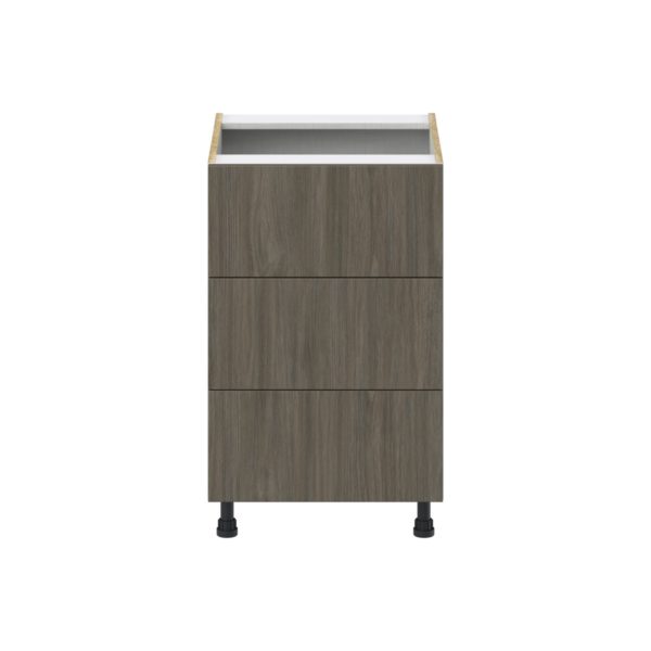 Cordyline Textured Slab Walnut Assembled Base Cabinet with Three 10 in. Drawers (21 in. W X 34.5 in. H X 24 in. D)