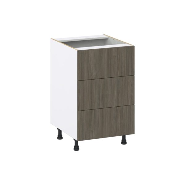 Cordyline Textured Slab Walnut Assembled Base Cabinet with Three 10 in. Drawers (21 in. W X 34.5 in. H X 24 in. D)