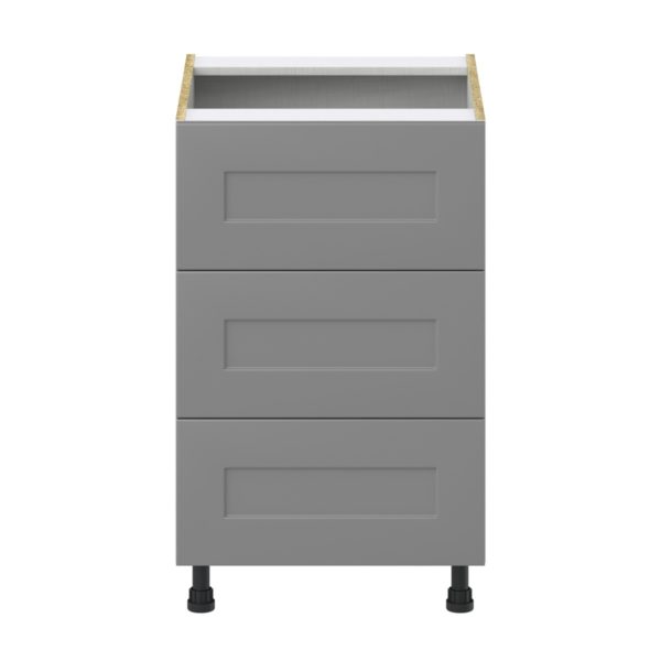 Willow Painted Slate Gray  Shaker Assembled Base Cabinet with Three 10 in. Drawers (21 in. W X 34.5 in. H X 24 in. D)