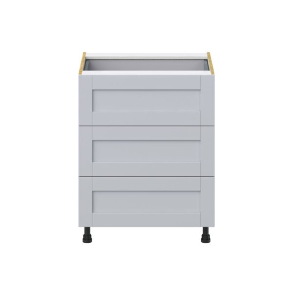 Sea Holly Light Gray  Shaker Assembled Base Cabinet with 3 Drawers and a Inner Drawer (27 in. W X 34.5 in. H X 24 in. D)