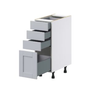 Sea Holly Light Gray  Shaker Assembled Base Cabinet with 4 Drawers (12 in. W X 34.5 in. H X 24 in. D)