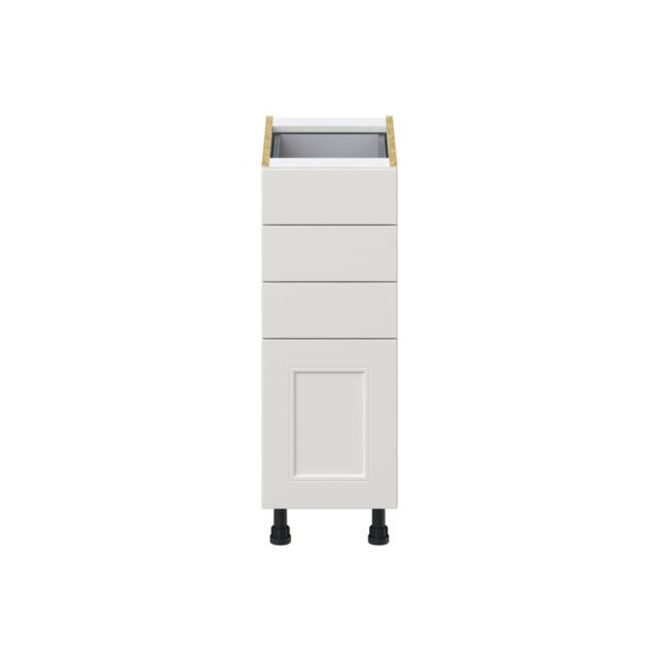 Wisteria Painted Light Gray Recessed Assembled Base Cabinet with 4 Drawers (12 in. W X 34.5 in. H X 24 in. D)