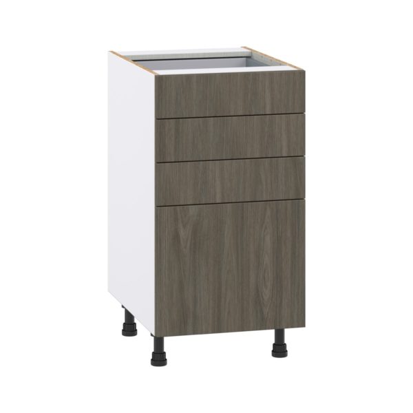 Cordyline Textured Slab Walnut Assembled Base Cabinet with 4 Drawers (18 in. W x 34.5 in. H x 24 in. D)