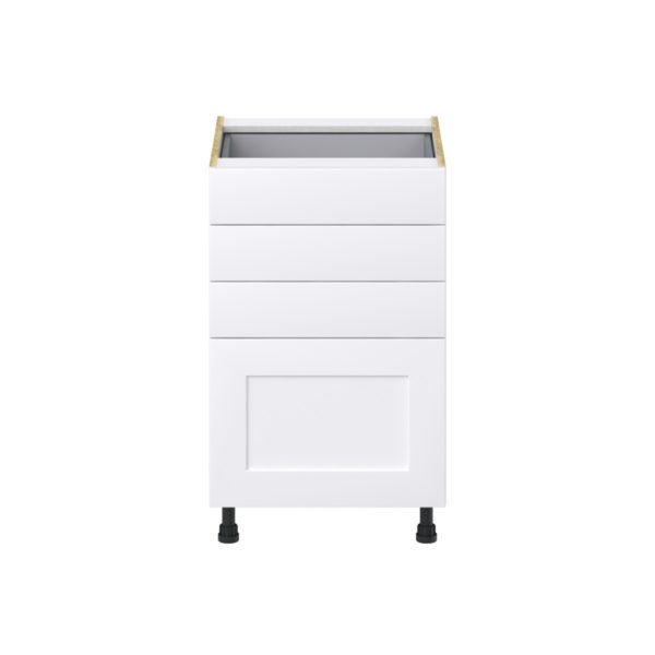 Jasmine Painted Warm White  Shaker Assembled Base Cabinet with 4 Drawers (21 in. W X 34.5 in. H X 24 in. D)