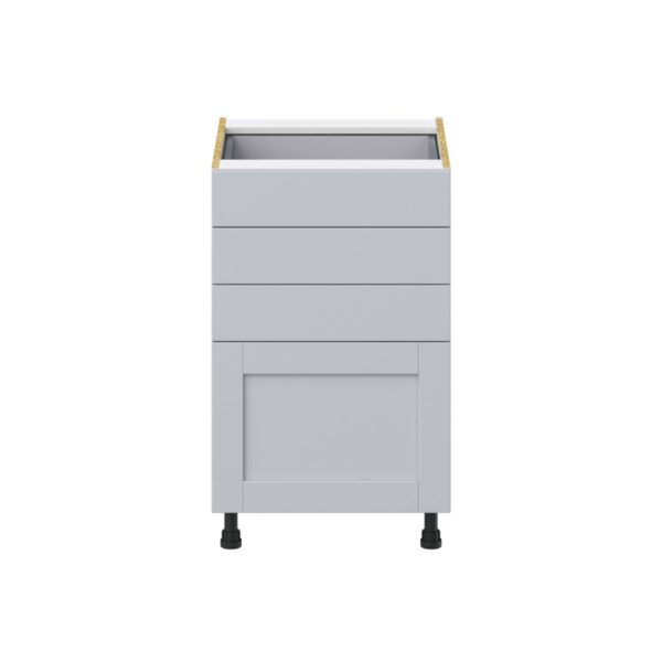 Sea Holly Light Gray  Shaker Assembled Base Cabinet with 4 Drawers (21 in. W X 34.5 in. H X 24 in. D)