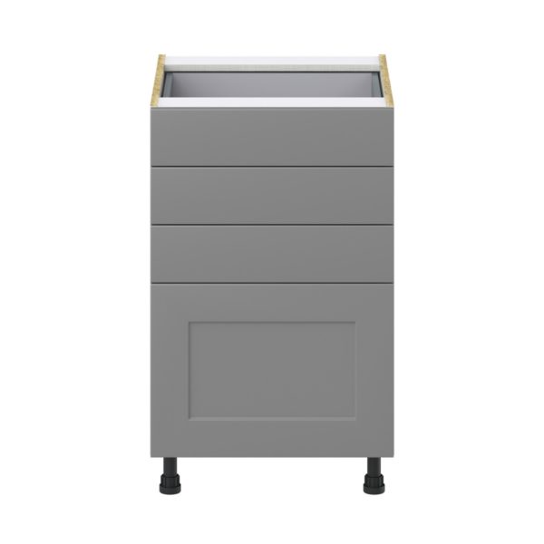 Willow Painted Slate Gray  Shaker Assembled Base Cabinet with 4 Drawers (21 in. W X 34.5 in. H X 24 in. D)