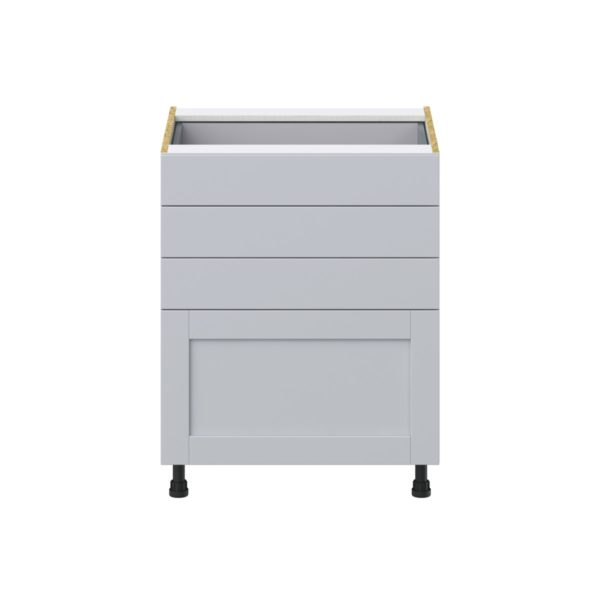 Sea Holly Light Gray  Shaker Assembled Base Cabinet with 4 Drawers (27 in. W X 34.5 in. H X 24 in. D)