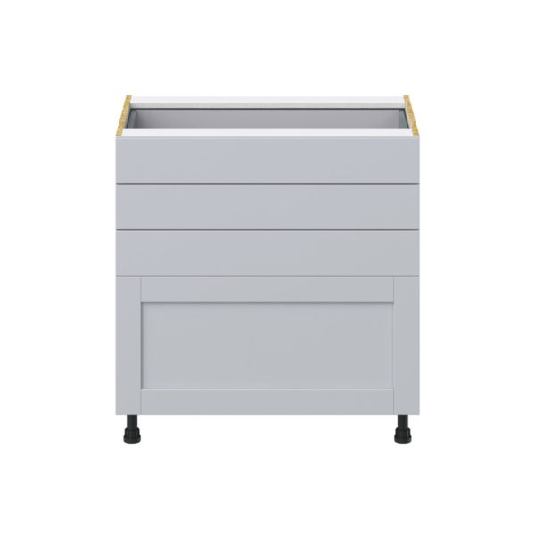 Sea Holly Light Gray  Shaker Assembled Base Cabinet with 4 Drawers (33 in. W X 34.5 in. H X 24 in. D)