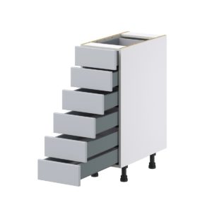 Sea Holly Light Gray  Shaker Assembled Base Cabinet with 6 Drawers (12 in. W X 34.5 in. H X 24 in. D)